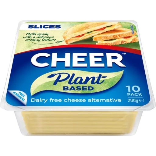 Cheer Plant Based Cheese Tasty Slices 10 Pack 200g