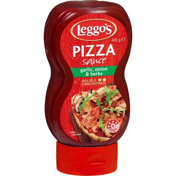 Leggo's Squeezy Pizza Sauce With Garlic Onion & Herbs 400g