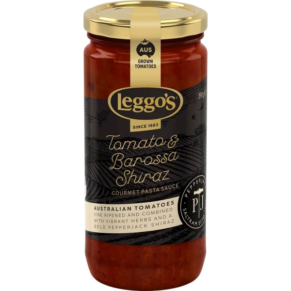 Leggos Gourmet Pasta Sauce Tomato & Pepperjack Shiraz 390g