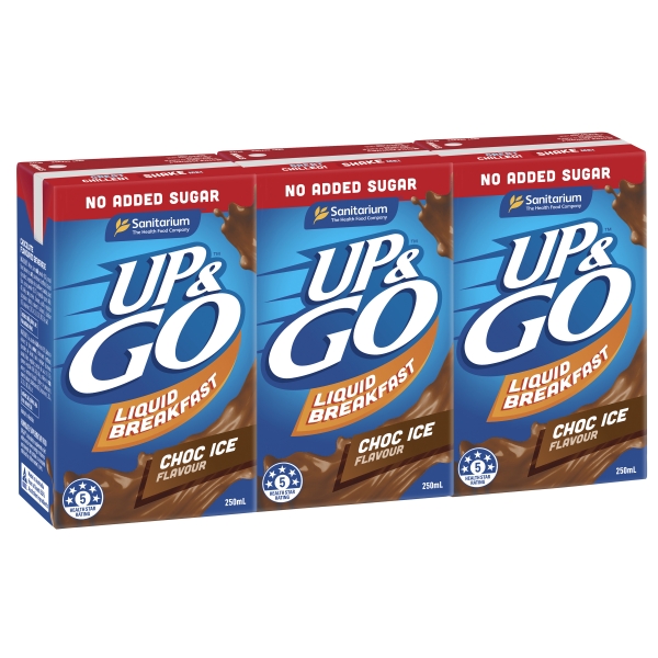 Sanitarium Up & Go Choc Ice No Added Sugar 3 x 250ml