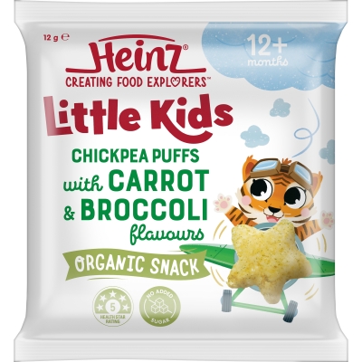 Heinz Little Kids Chickpea Puffs Carrot & Broccoli 12+ Months 12g