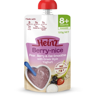 Heinz Smoothie Pear Berry & Oat With Greek Style Yoghurt 8+ Months 120g