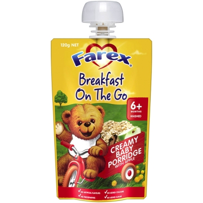 Farex Breakfast on the Go Baby Porridge Pouch 6+ Months 120g