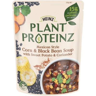 Heinz Plant Proteinz Soup Mexican Style Corn & Black Bean 330g