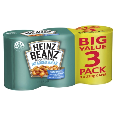 Heinz Baked Beans No Added Sugar 3 x 220g