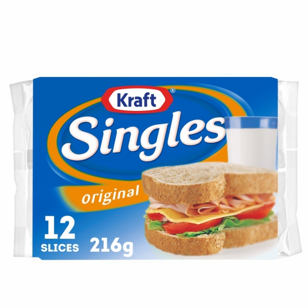 Kraft Cheese Singles Original 12 Pack 216g