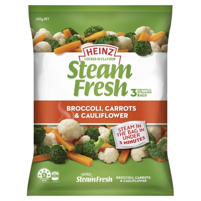 Heinz Steam Fresh Broccoli Carrots & Cauliflower 450g