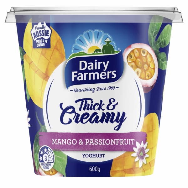 Dairy Farmers Thick & Creamy Mango & Passionfruit Yoghurt 600g