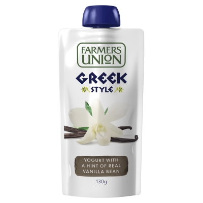 Farmers Union Yoghurt Greek Style Vanilla Pouch 130g