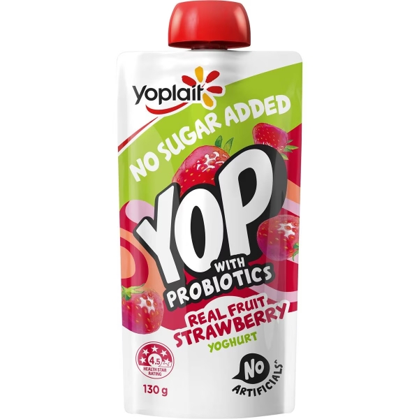 Yoplait No Added Sugar Yoghurt Pouch Strawberry 130g