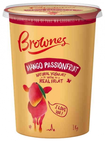 Brownes Yoghurt Natural Mango Passionfruit 1kg