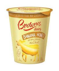 Brownes Yoghurt Natural Banana Honey 170g