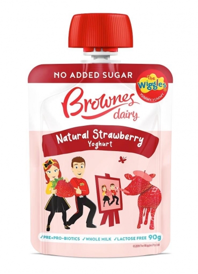 Brownes Lactose Free Yoghurt Pouch Wiggles Strawberry 90g