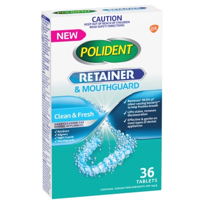 Polident Retainer & Mouthguard Cleaning Tablets 36 Pack