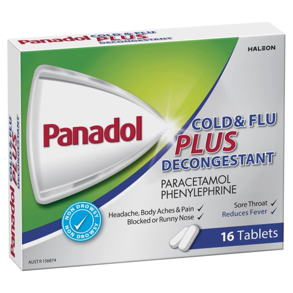 Panadol Plus Cold & Flu Decongestant 16 Pack