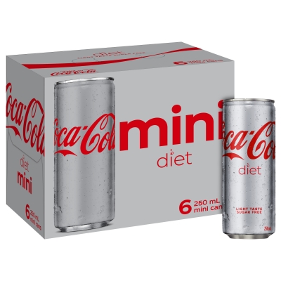 Coca Cola Diet 6 x 250ml Mini Cans