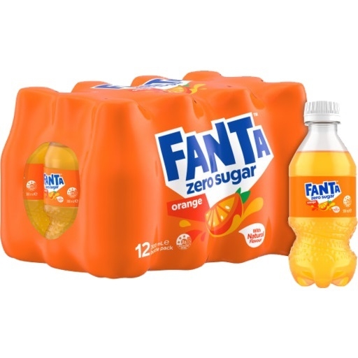 Fanta Zero Sugar 12 x 300ml Mini Bottles