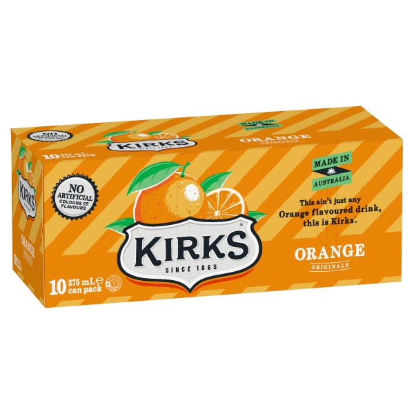 Kirks Orange 10 x 375ml Cans