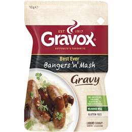 Gravox Liquid Gravy Best Ever Bangers N Mash 165g