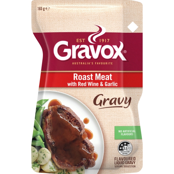 Gravox Liquid Gravy Roast Meat With Red Wine & Garlic 165g