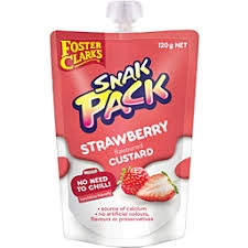 Foster Clarks Snak Pack Pouch Strawberry Custard 120g