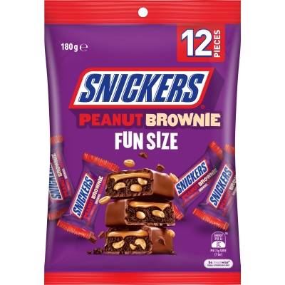 Snickers Peanut Brownie Fun Size 12 Pack 180g