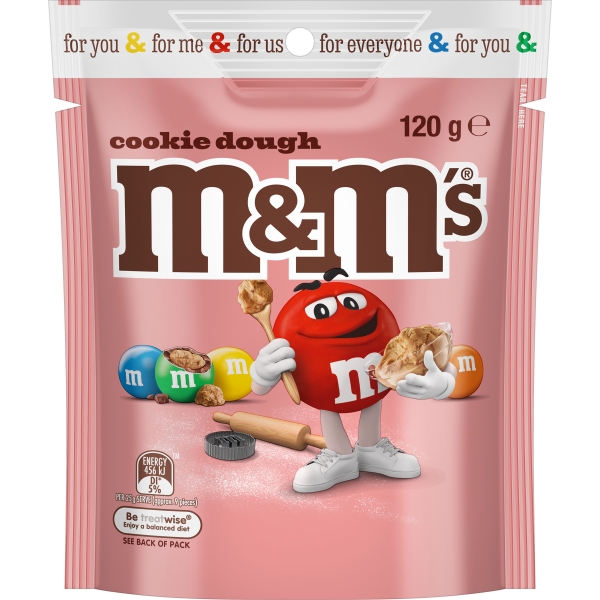 M&M's Cookie Dough Milk Chocolate Share Bag 120g