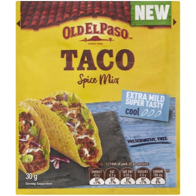 Old El Paso Taco Spice Mix Extra Mild 30g