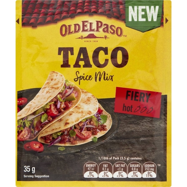 Old El Paso Taco Spice Mix Fiery 35g