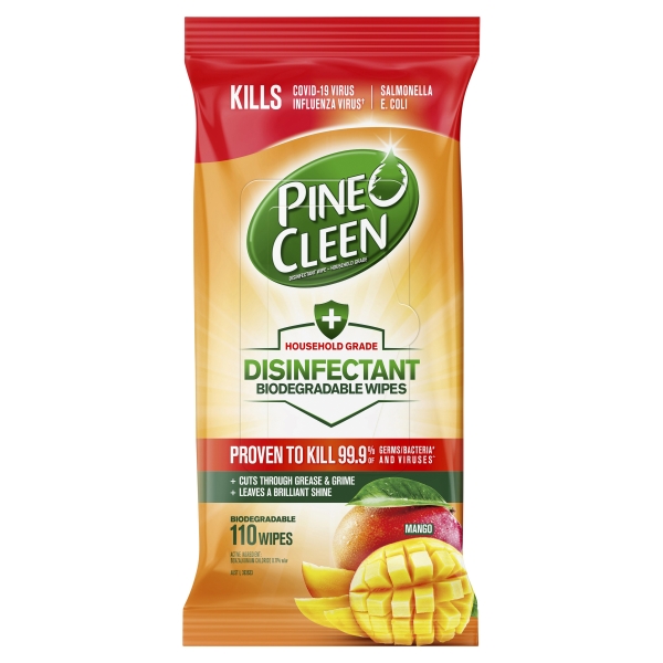 Pine O Cleen Disinfectant Biodegradable Wipes Mango 110 Pack