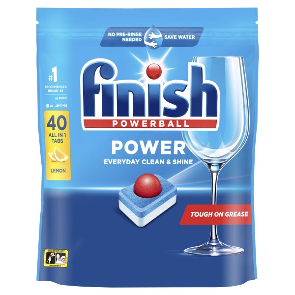 Finish Power Dishwashing Tablets Lemon Sparkle 40 Pack