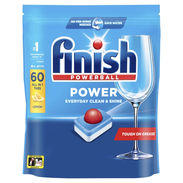 Finish Power Dishwashing Tablets Lemon 60 Pack