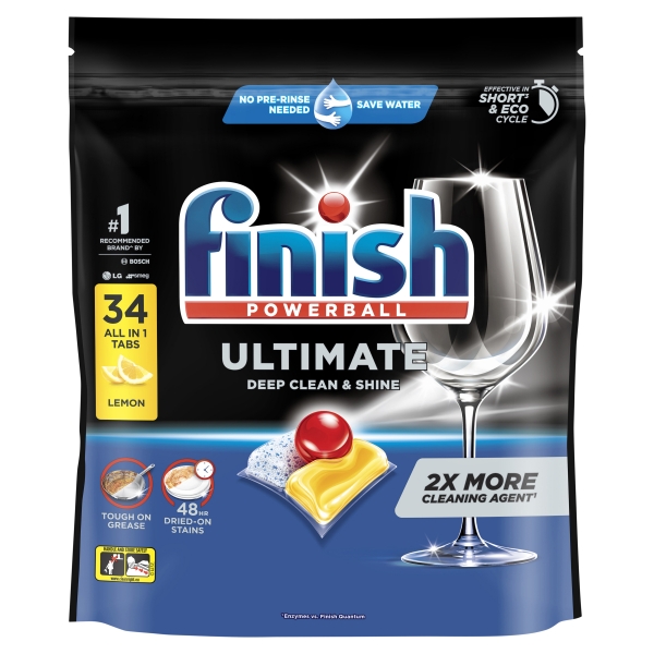 Finish Ultimate Dishwashing Tablets Lemon 34 Pack