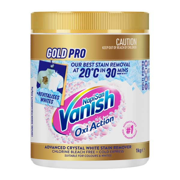 Vanish NapiSan Gold Pro Oxi Action Crystal White Stain Remover Powder 1kg