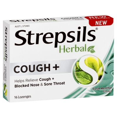 Strepsils Lozenges Herbal Menthol 16 Pack