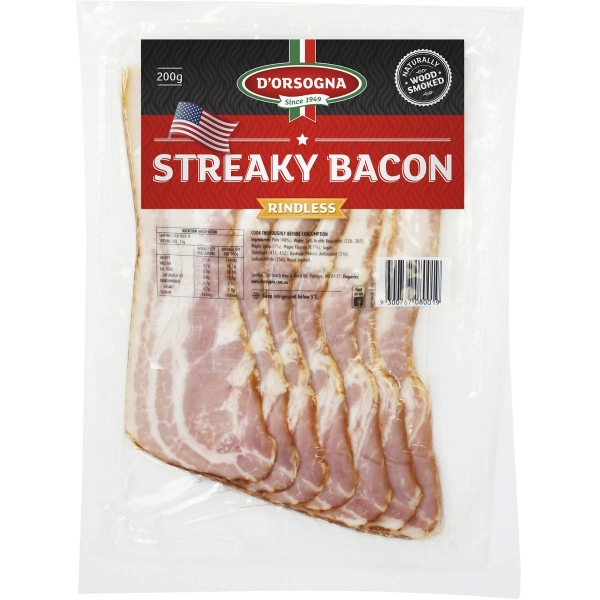 D'orsogna Streaky Bacon 200g