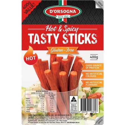 D'Orsogna Tasty Sticks Hot & Spicy 400g