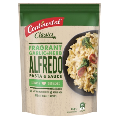 Continental Pasta & Sauce Alfredo With Garlic & Herbs 85g