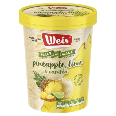 Weiss Sorbet & Ice Cream Pineapple Lime & Vanilla 1lt