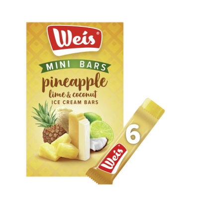 Weis Mini Bars Pineapple Lime 7 Coconut 6 Pack