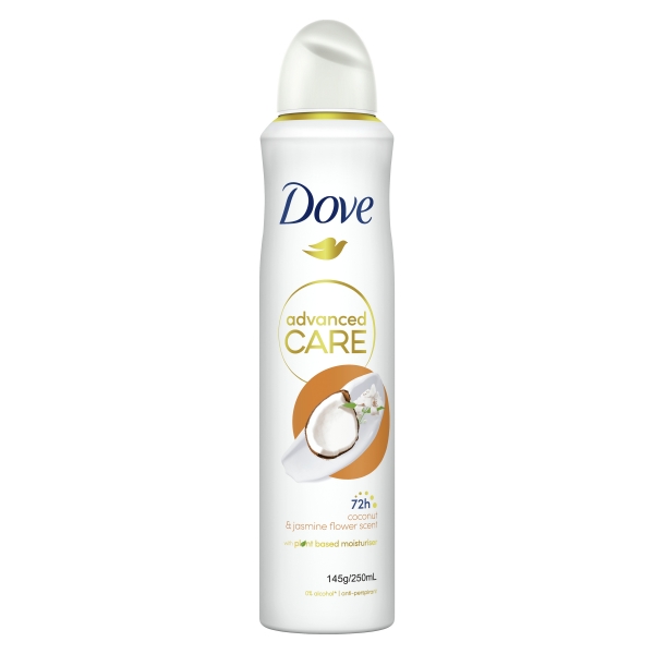 Dove Anti Perspirant Aerosol Women Advanced Care Coconut & Jasmine Flower 250mL