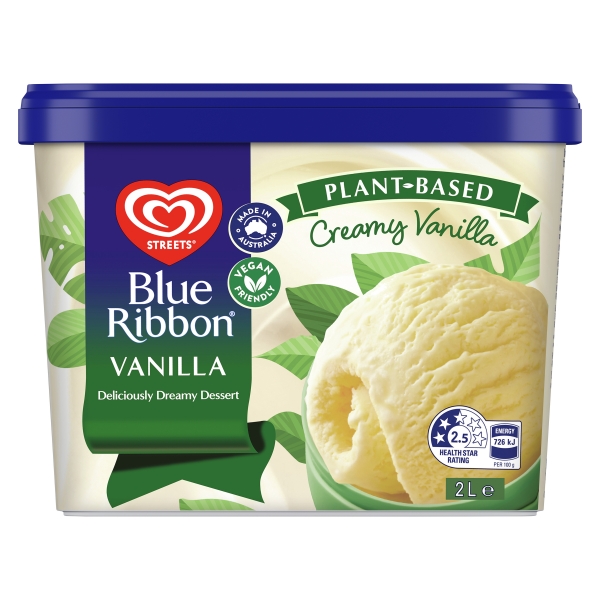 Streets Blue Ribbon Plant Based Frozen Dessert Vanilla 2Lt