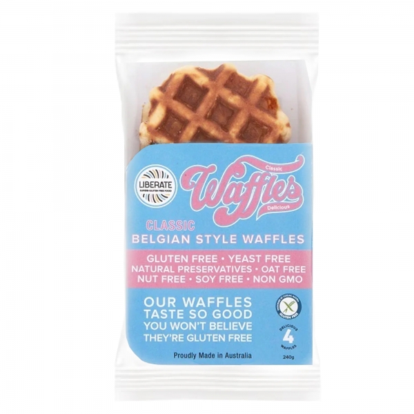 Liberate Gluten Free Belgian Style Waffles 4 Pack 240g