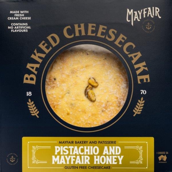 Mayfair Bakery Gluten Free Baked Cheesecake Pistachio & Honey 920g