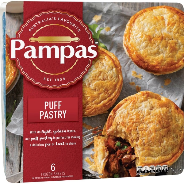 Pampas Puff Pastry Ready Rolled 6 Sheets 1kg