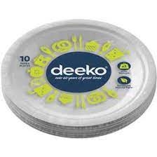 Deeko Paper Disposable Plates Round 10 Pack