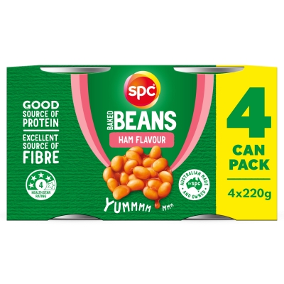 SPC Baked Beans Ham 4 x 220g