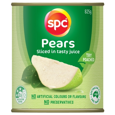 SPC Pear Slices In Juice 825g