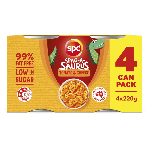 SPC Spag-A-Saurus Tomato & Cheese 4 x 220g