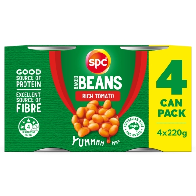 SPC Baked Beans Rich Tomato 4 x 220g